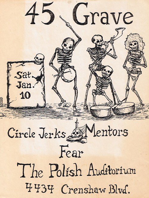 45 Grave, Circle Jerks, Fear & Mentors at the Polish Auditorium. Jan 10th 1981