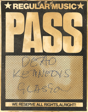 A crew pass from the Glasgow gig 29th September 1981 . Another image for your archive . Cheers ! -Andy