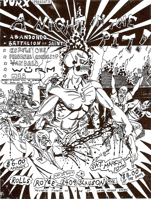 Abandoned, Battalion of Saints, Circle One, Personal Conflict, Vandals, Wurm, MIA @ Rolls Royce Club. 1984