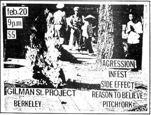 Agression, Infest, Side Effect, Reason To Believe and Pitchfork at Gilman St. Fed 20 Agression, Infest, Side Effect, Reason To Believe and Pitchfork at Gilman St. Fed 20