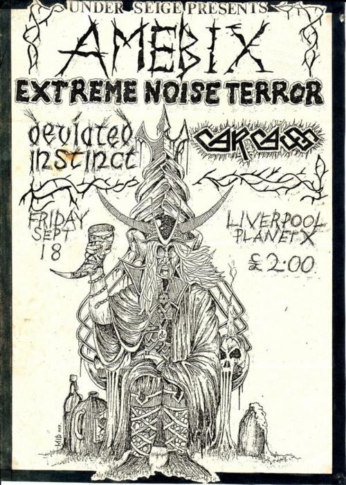Amebix, Carcass, Deviated Instinct, Extreme Noise Terror @ Planet X. 1987