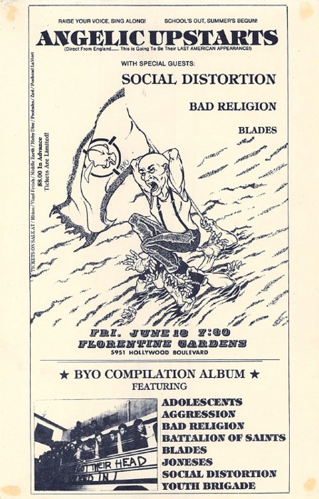 Angelic Upstarts, Social Distortion, Bad Religion & Blades at Florentine Gardens. June 10th 1983