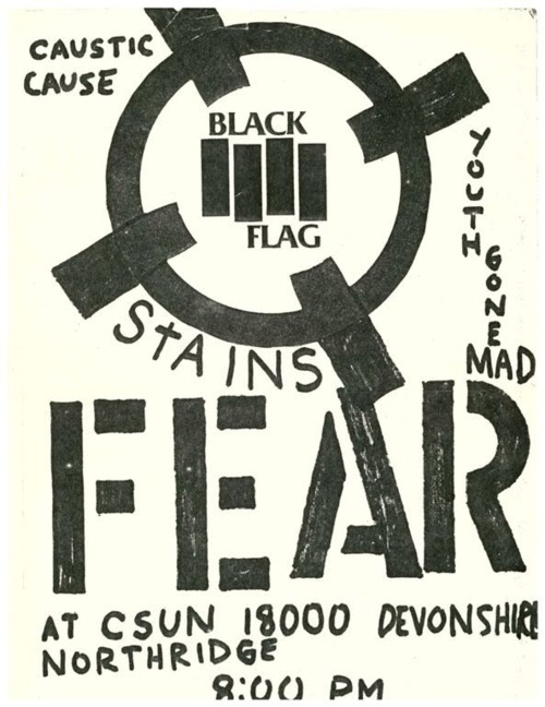 Black Flag, Fear, Stains, Youth Gone Mad & Caustic Cause @ Devonshire Downs. 1982