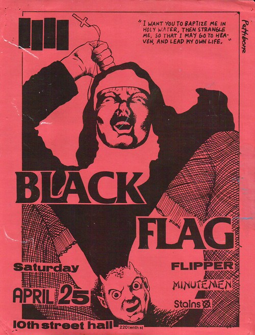 Black Flag, Flipper, Minutemen, Stains @ 10th Street Hall 1981. Black Flag, Flipper, Minutemen, Stains @ 10th Street Hall 1981.