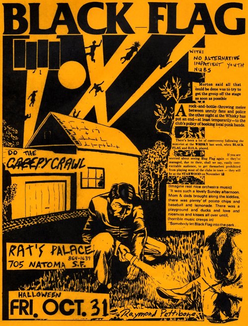 Black Flag, No Alternative, Impatient Youth & Nubs & Rat’s Palace. Halloween 1980 Black Flag, No Alternative, Impatient Youth & Nubs & Rat’s Palace. Halloween 1980