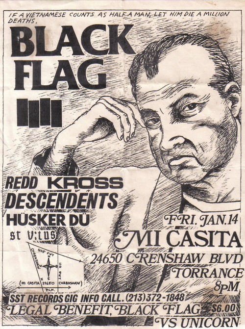 Black Flag, Redd Kross, Descendents, Husker Du and St. Vitus @ Mi Casita, 1983.