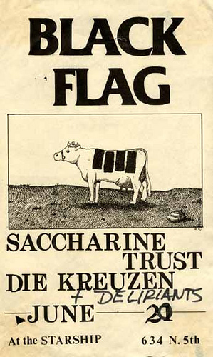 Black Flag, Saccharine Trust, Die Kreuzen at The Starship. June 20th. Black Flag, Saccharine Trust, Die Kreuzen at The Starship. June 20th.