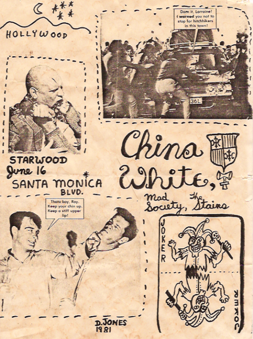 China White, Mad Society & The Stains at The Starwood. June 16th 1981