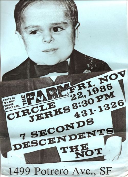 Circle Jerks, 7 Seconds, Descendents & The Not @ The Farm, 1985.