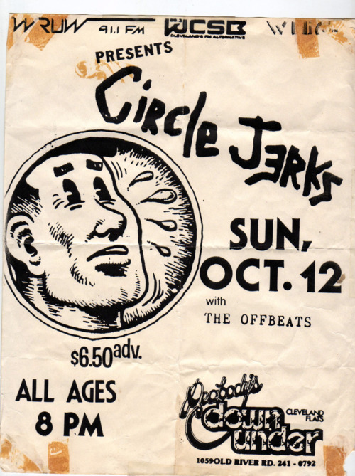 Circle Jerks & The Offbeats at Peabody’s. Sun. Oct 12th 1986 Circle Jerks & The Offbeats at Peabody’s. Sun. Oct 12th 1986