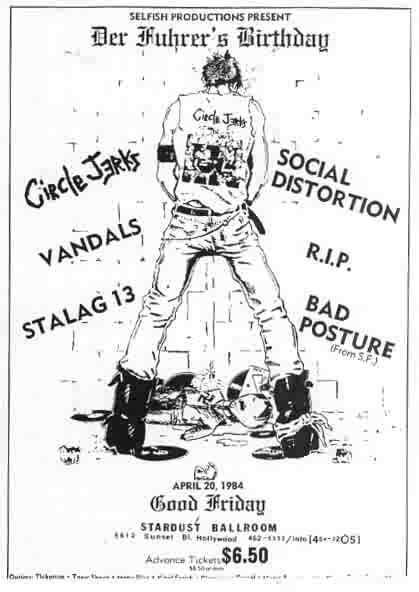 Circle Jerks, Social D. The Vandals, Stalag 13 at The Stardust. April 20th 1984