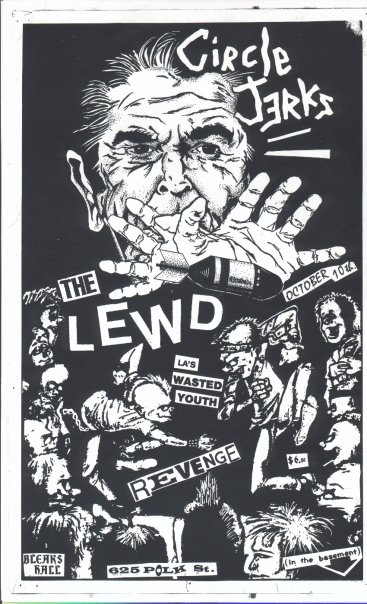 Circle Jerks, The Lewd, Wasted Youth & Revenge at Bleaks Hall Basement. Oct 10th 1981