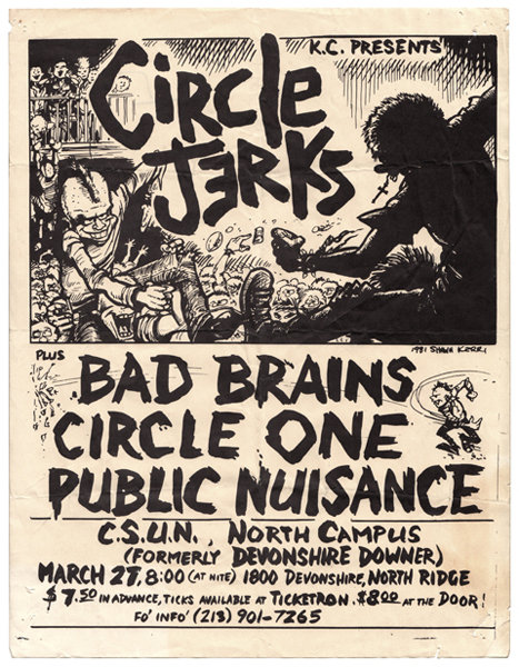 Circle Jerks with Bad Brains, Circle One 1981 Art by Shawn Kerri