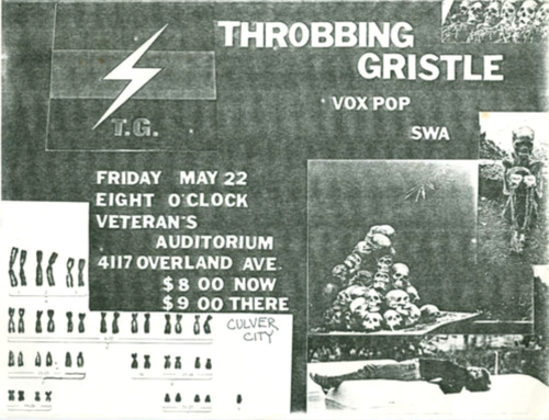 colorsoundoblivion: “ Flyer for Throbbing gristle’s live performance at the Veteran’s Auditorium, Los Angeles, CA, May 22nd 1981. ”