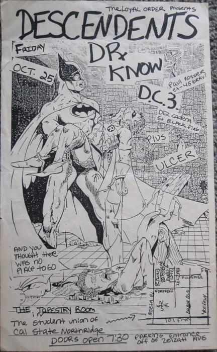 Descendents & Dr. Know, DC3 & Ulcer @ The Tapestry Room. 1985