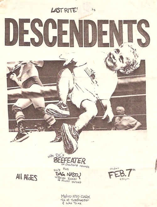 Descendents, Beefeater, Dag Nasty @ Metro. 1983