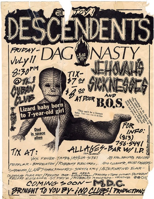 Descendents, Dag Nasty, Jehovah’s Sickness & B.O.S. @ The Cuban Club.