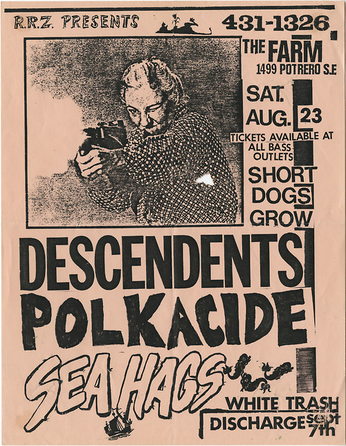 Descendents, Short Dogs Grow, Polkacide, Sea Hags & White Trash @ The Farm. 1986.