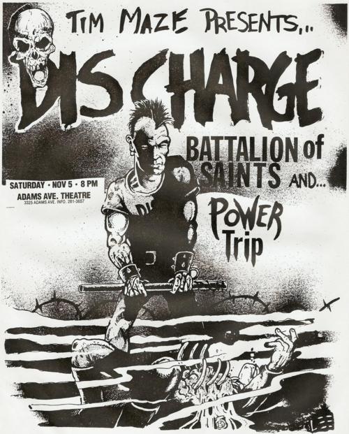 Discharge & Battalion of Saints & Power Trip @ the Adams Ave. Theatre. 1983