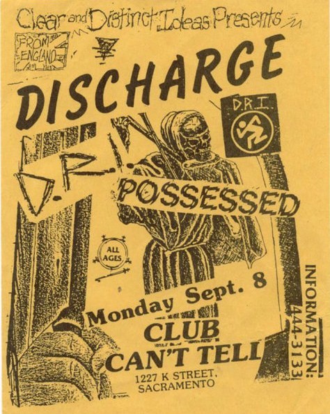 Discharge, DRI & Possessed @ Club Can’t Tell. 1986