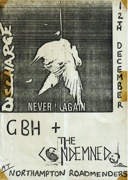 Discharge, GBH & The Condemned @ Northampton Roadmenders. 1981