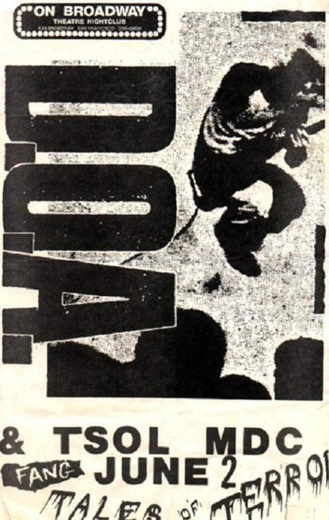 DOA, TSOL. MDC & Fang on Broadway.