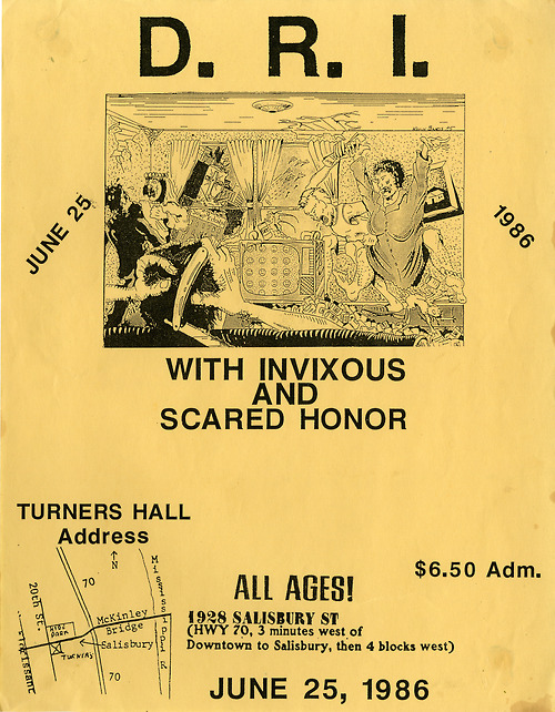 D.R.I. Invixous, Sacred Honor @ Turner’s Hall 1986