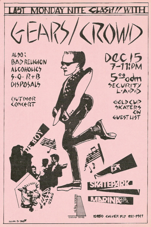 Gears, Crowd, Bad Religion, Alcoholics @ Marina Skatepark 1980 Gears, Crowd, Bad Religion, Alcoholics @ Marina Skatepark 1980