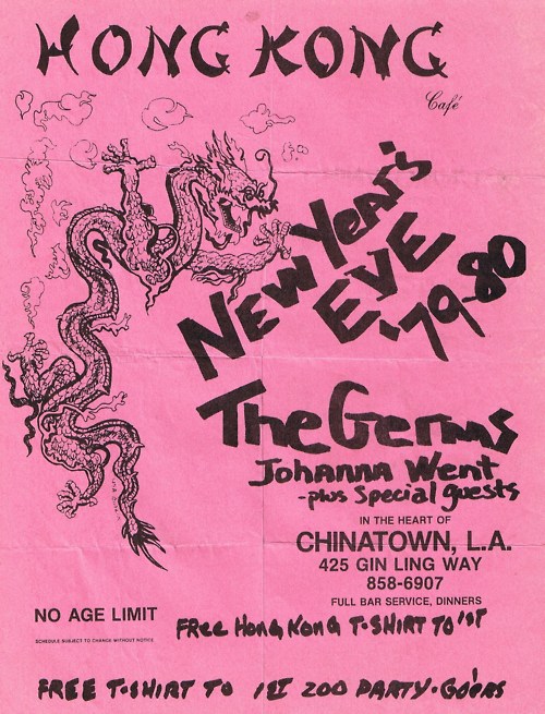 Germs & Johanna Went at the Hong Kong cafe New Years Eve 1979 Germs & Johanna Went at the Hong Kong cafe New Years Eve 1979