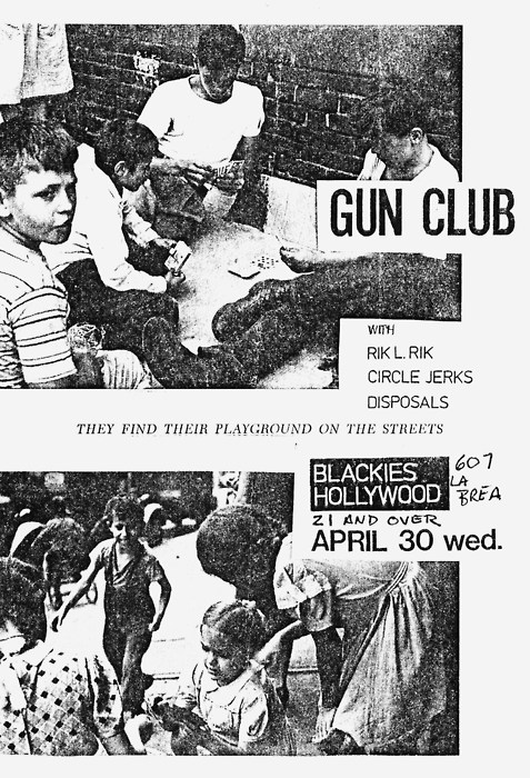 Gun Club, Circle Jerks, Rik L Rik & The Disposals at Blackies. April 30th 1980.