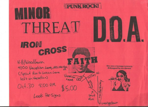 Minor Threat, DOA, Iron Cross & The Faith @ HB Woodlawn High School. Oct 30th 1982.