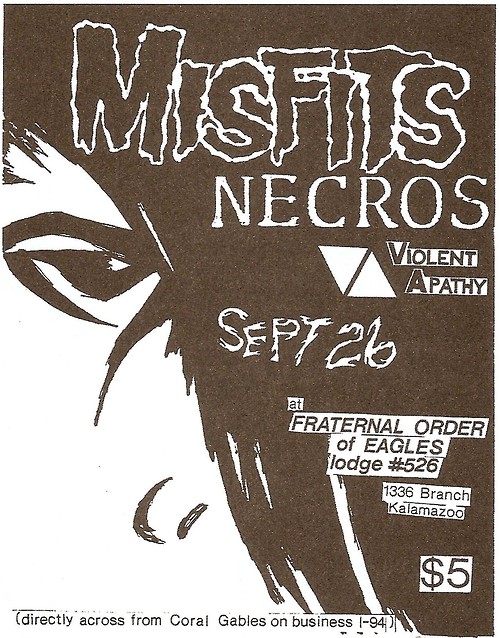 Misfits, Necros, Violent Apathy @ Eagles Lodge in Michigan. 1982