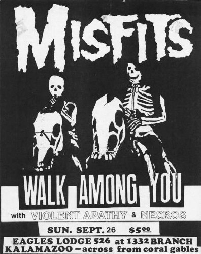Misfits, Violent Apathy, Necros at Eagle Lodge 526. Sunday Sept. 26th.