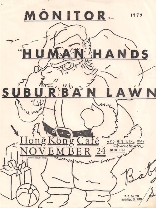 Monitor, Human Hands, Suburban Lawns at The Hong Kong Cafe, Chinatown, Los Angeles 1979