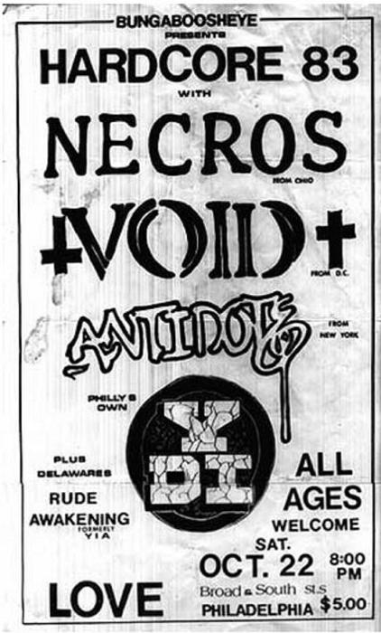 Necros, Void, Antidote, YDI, Rude Awakening @ Love Hall. 1983
