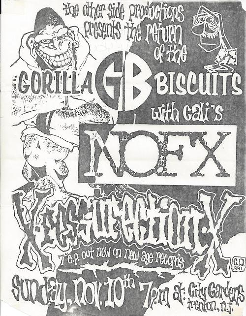 snake-x-eyes: “ Old flyer for Gorilla Biscuits show at City Gardens (New Jersey 1991) ” snake-x-eyes: “ Old flyer for Gorilla Biscuits show at City Gardens (New Jersey 1991) ”