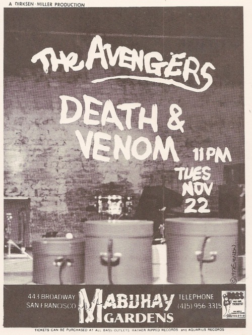 The Avengers, Death & Venom @ Mabuhay Gardens 1977 The Avengers, Death & Venom @ Mabuhay Gardens 1977