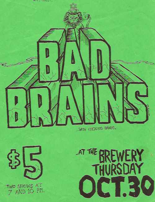 The Bad Brains at The Brewery. Thurs Oct 30th. Art by Brian Walsby The Bad Brains at The Brewery. Thurs Oct 30th. Art by Brian Walsby