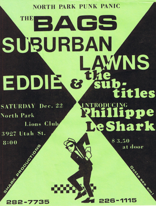 The Bags, Suburban Lawns, Eddie and The Subtitles @ NPLC. 1980
