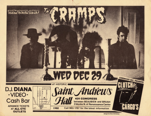 The Cramps at Clutch Cargo’s Saint Andrews Hall. Dec. 29th 1982 (Live soundboard audio)