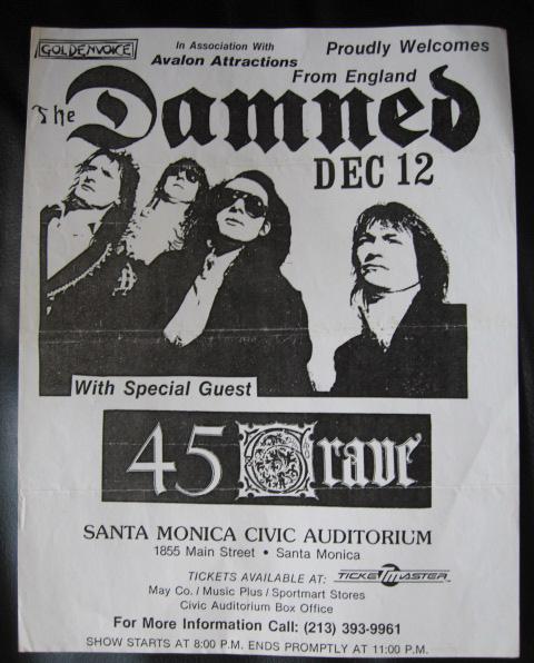 The Damned & 45 Grave at The Santa Monica Civic Auditorium. 1985 The Damned & 45 Grave at The Santa Monica Civic Auditorium. 1985