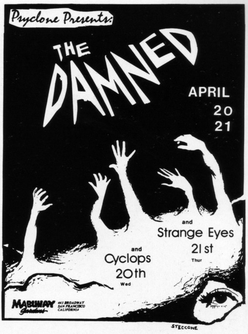 The Damned, Strange Eyes, Cyclops at Mabuhay Gardens. April 20th & 21st 1977 The Damned, Strange Eyes, Cyclops at Mabuhay Gardens. April 20th & 21st 1977