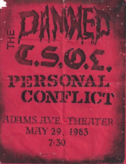 The Damned, TSOL & Personal Conflict at Adams Ave Theater. May 29th 1983