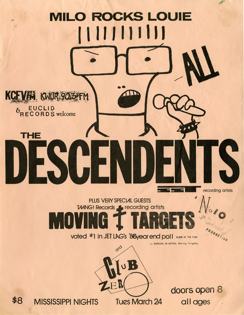 The Descendents & Moving Targets @ Club Zero. 1987
