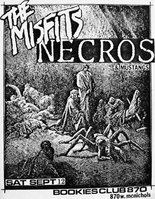 The Misfits, Necros & Mustangs at Bookie’s Club. 1982