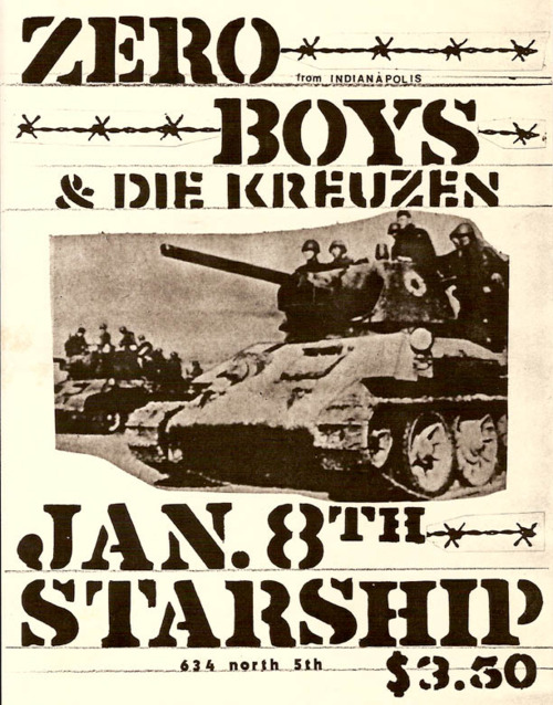 The Zero Boys & Zero Boys at The Starship. Jan 8th The Zero Boys & Zero Boys at The Starship. Jan 8th