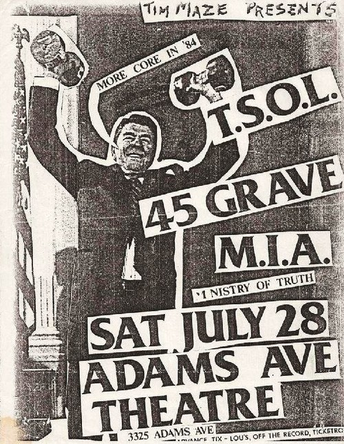 TSOL, 45 Grave, M.I.A. @ Adams Ave. Theatre