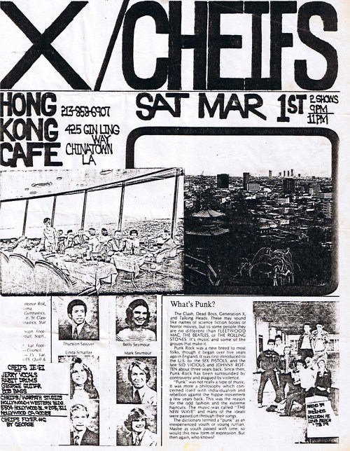 X, Cheifs at the Hong Kong Cafe 1979 X, Cheifs at the Hong Kong Cafe 1979