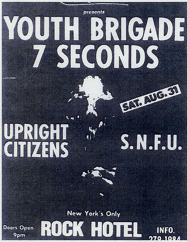 Youth Brigade, 7 Seconds, Upright Citizens, SNFU @ Rock Hotel 1985