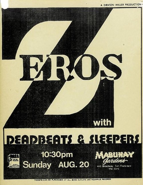 Zeros, Deadbeats, Sleepers @ The Mabuhay Gardens 1978
